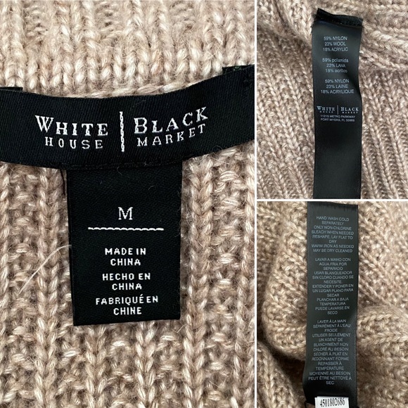 WHBM Textured Tunic Sweater Size M Cowlneck - Picture 9 of 9